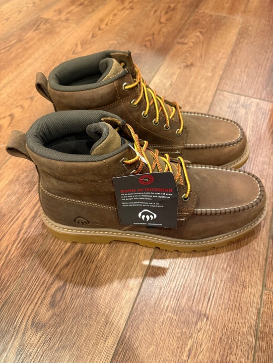 Wolverine Other - Wolverine Brown Leather Moc Toe Work Boots with Tan Outsole